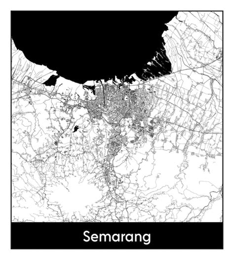 Premium Vector | Minimal city map of semarang (indonesia, asia)