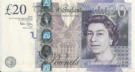 BRITISH 20 POUNDS BANKNOTE REAL CURRENCY YOU WILL RECEIVE THE NOTE IN PICTURE - UK (Great Britain)