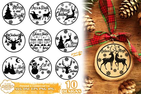 Christmas Ornament Bundle SVG, Christmas Round Svg - DIDIKO designs