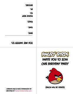 Printable Angry Birds party invitations | Click here to get … | Flickr