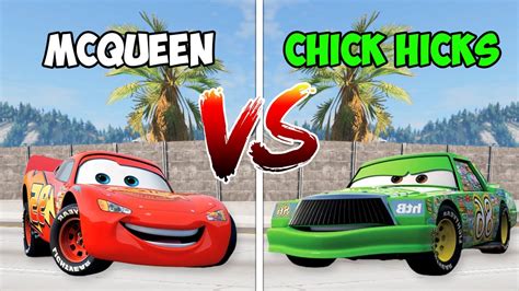 Lightning McQueen VS Chick Hicks – BeamNG Drive - YouTube