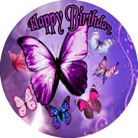 Butterflies Personalized Edible Print Premium Cake Toppers Frosting Sh – Edible Toppers & More