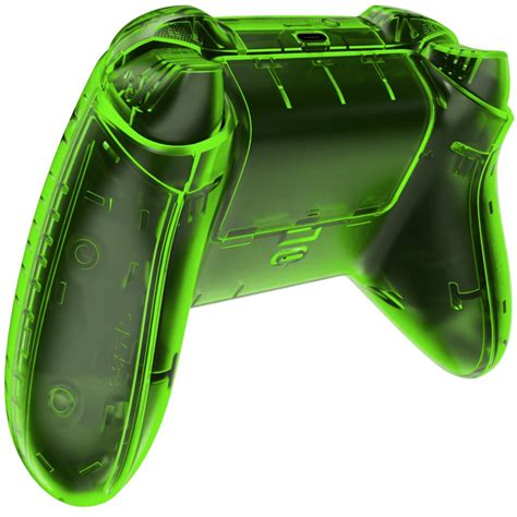 eXtremeRate Transparent Green Controller Full Set Housing Shell Case w ...