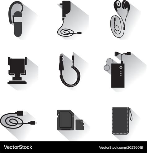 Mobile accessories devices Royalty Free Vector Image