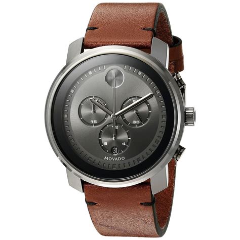 Movado Men's 3600367 'Bold' Chronograph Brown Leather Watch | eBay