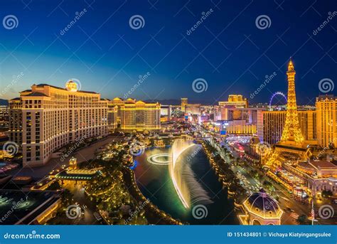 Aerial Las Vegas at night editorial photo. Image of city - 151434801