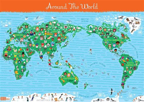 world map for kids instant download nursery decor high - interactive world map for kids ...