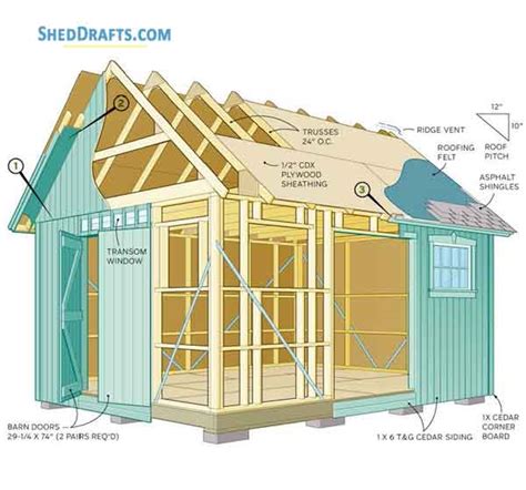 12×16 Storage Shed Building Plans