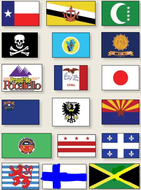 Can you identify what these flags are. It is from the 5 basic ...