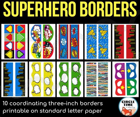 Printable Superhero Bulletin Board Borders Superhero - Etsy