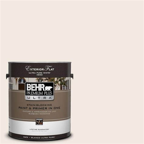 BEHR Premium Plus Ultra 1 gal. #12 Swiss Coffee Flat Exterior Paint-485001 - The Home Depot