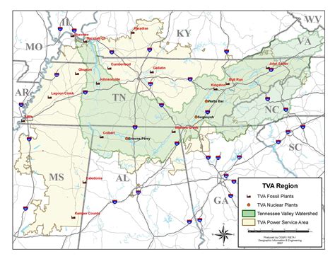 TVA Region map