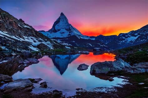 sunset, Landscape, Mountain, Sky, Matterhorn, Switzerland, The, Alps ...