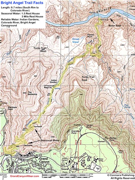 Bright Angel Trail Map