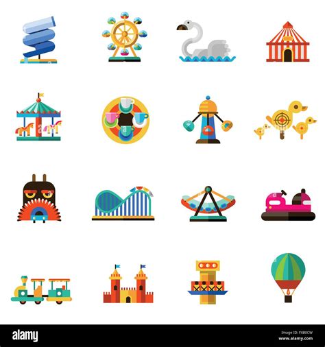 Amusement Park Icons Stock Vector Image & Art - Alamy