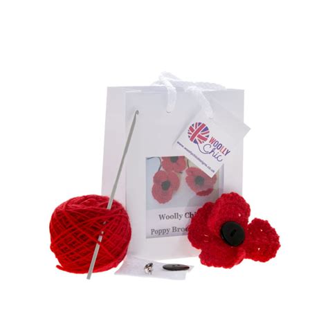 Poppy Brooch Crochet Kit by Woolly Chic Designs