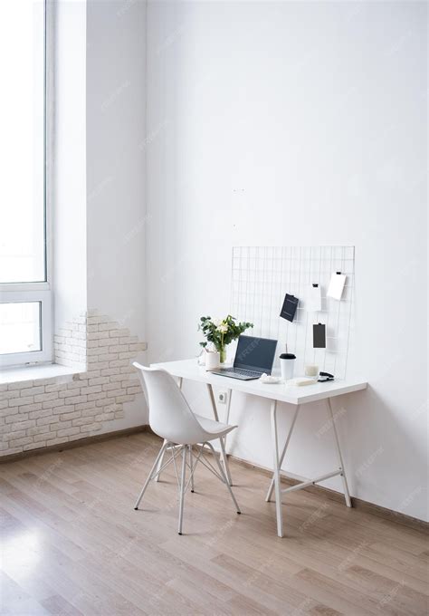 Premium Photo | Stylish white professional office interior minimalist loft workspace