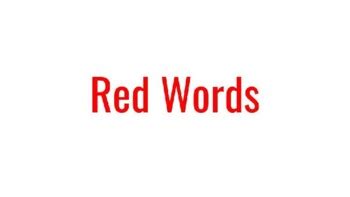 Red Words (sight words) Distance learning by learnwlaur | TPT