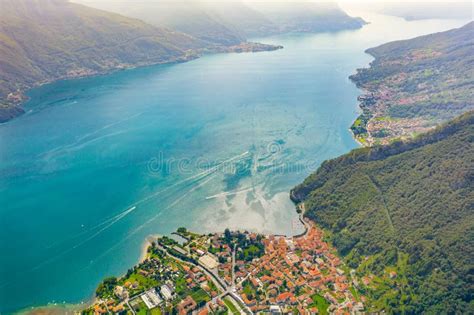 Lake Como Aerial View. Travel Postcard Concept. Coastline of Lago Di ...