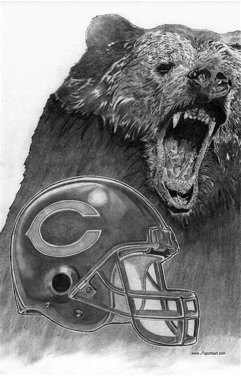 Chicago Bears Helmet Drawing by Jonathan Tooley - Fine Art America