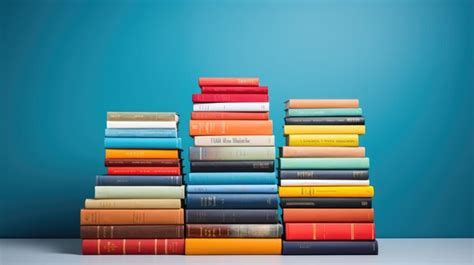 Premium AI Image | A stack of colorful books neatly arranged