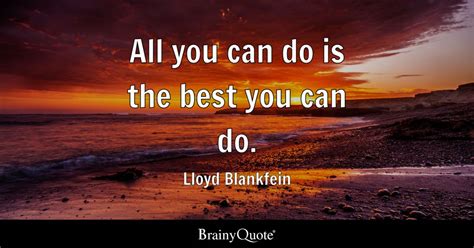 Lloyd Blankfein - All you can do is the best you can do.