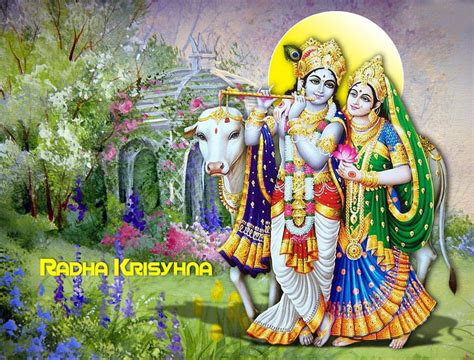 Radha Krishna with Cow HD wallpaper | Pxfuel