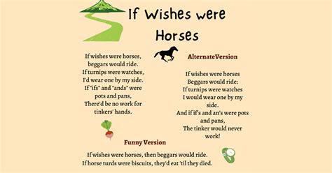 If Wishes Were Horses Printable Lyrics, Origins, and Video