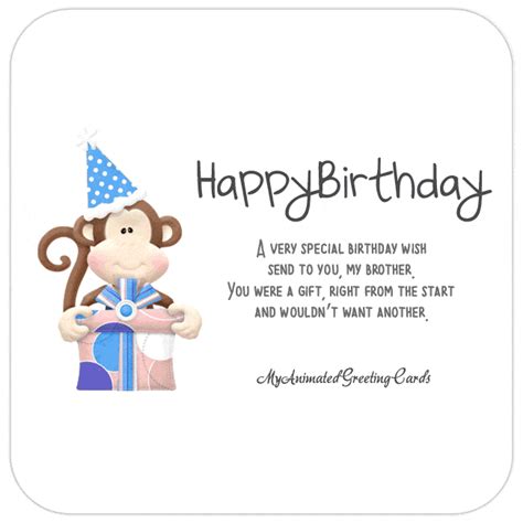 Happy Birthday Brother Card - Animated Greeting Cards