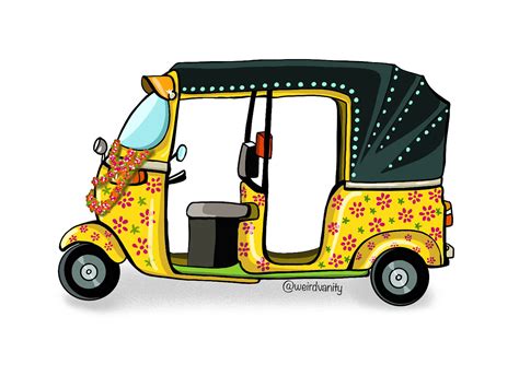 Indian Auto Rickshaw digital Drawing :: Behance