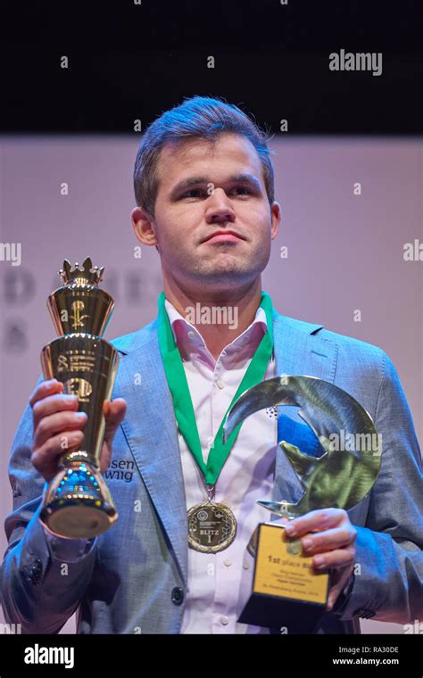 St. Petersburg, Russia, 30th December, 2018: World Chess Champion Magnus Carlsen, Norway with ...