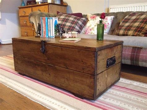 Old Rustic PINE BOX, Vintage Wooden CHEST, Coffee TABLE, Toy Or Storage TRUNK | Chest coffee ...