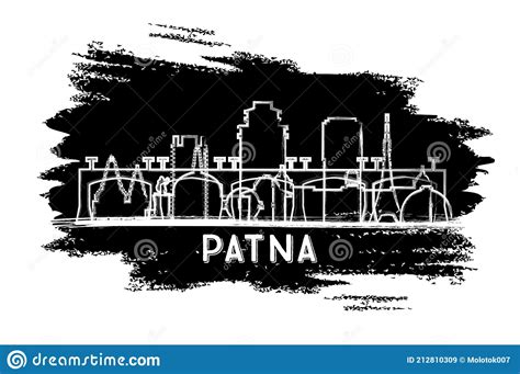 India, Patna City Skyline Isolated Vector Illustration, Icons ...