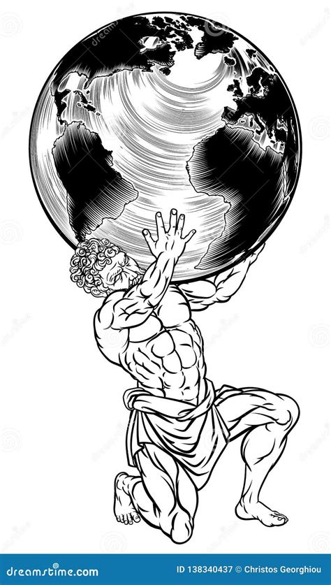 Greek Mythology Atlas Illustration Stock Vector - Illustration of greek, lifting: 138340437