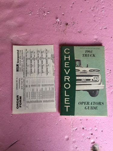 Purchase 1961 Chevrolet Truck Operators Guide in Williamstown ...