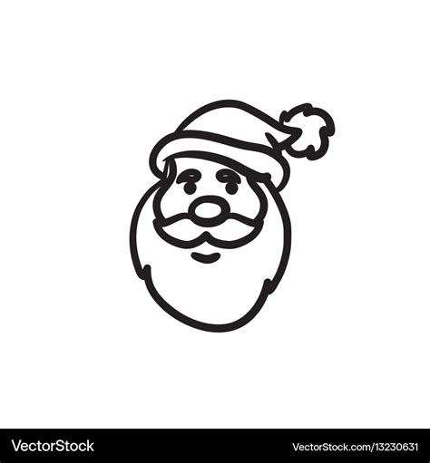 Santa claus face sketch icon Royalty Free Vector Image