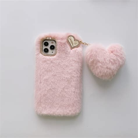 Allytech iPhone 12 Pro Max Case 6.7", Cute Girly Soft Warm Faux Fur ...