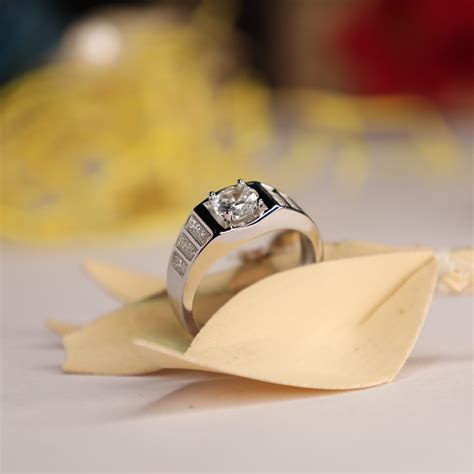 Men's Silver Ring Design | Round Zarkan Stone Solitaire Ring | Silveradda