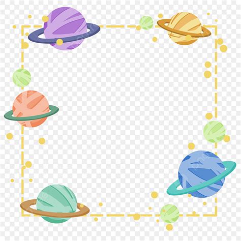 Harajuku White Transparent, Cute Flat Harajuku Planet Decoration Border Material, Galaxy Clipart ...