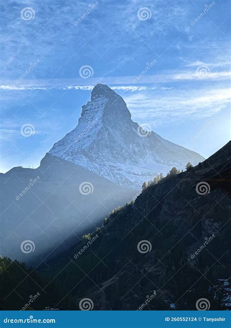 The Matterhorn Peak in Switzerland Stock Photo - Image of panorama ...