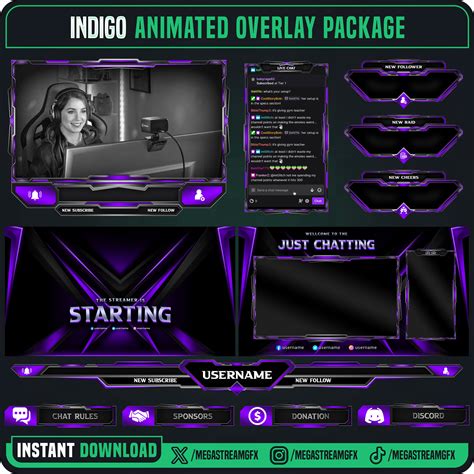 PURPLE Clean Overlay Pack for Twitch, Youtube Purple Overlay Stream Package Kick Overlay - Etsy