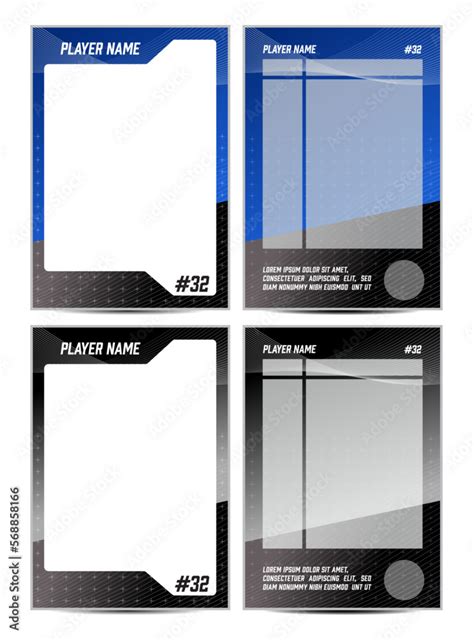 Sport player trading card frame border template design front and back ...