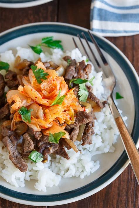 Bulgogi Kimchi Rice Plate - Beef Bulgogi with Rice and Kimchi