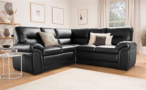 Bromley Black Leather Corner Sofa | Furniture And Choice