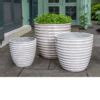 Linea Indoor Outdoor Ceramic Planter Pearl White Kinsey Garden Decor