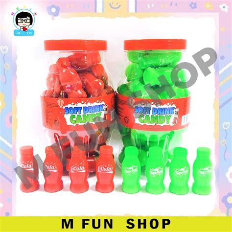 30Pcs Cute Mini Soda Bottle Soft Drink Candy Sprite / Cola Flavor ( ±10G x 30Pcs ) | Shopee ...