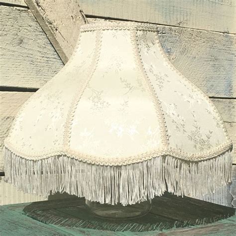 Vintage Lamp Shade Victorian | Brocade Scalloped Satin Fringe | Large ...