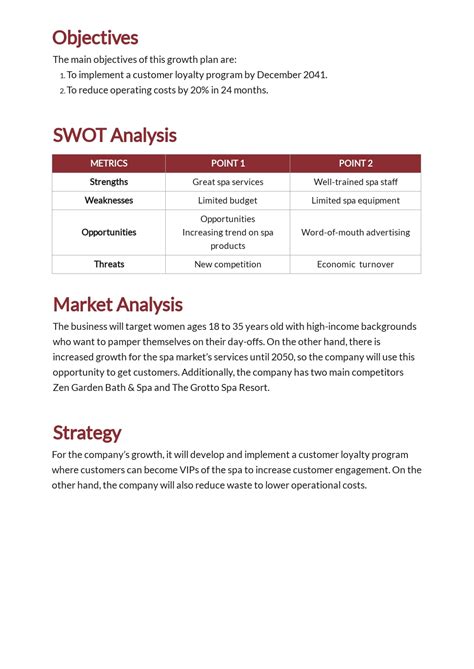 Growth Plan Template [Free PDF] - Word | Template.net