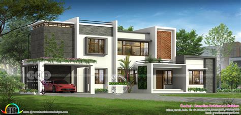5 bedroom luxury modern house plan design - Kerala Home Design and ...