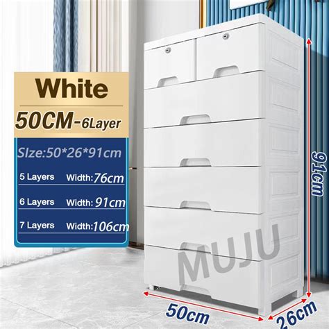 MUJU Durabox Cabinet Drawer 7 Layer Plastic Drawer Clothes Storage Home ...